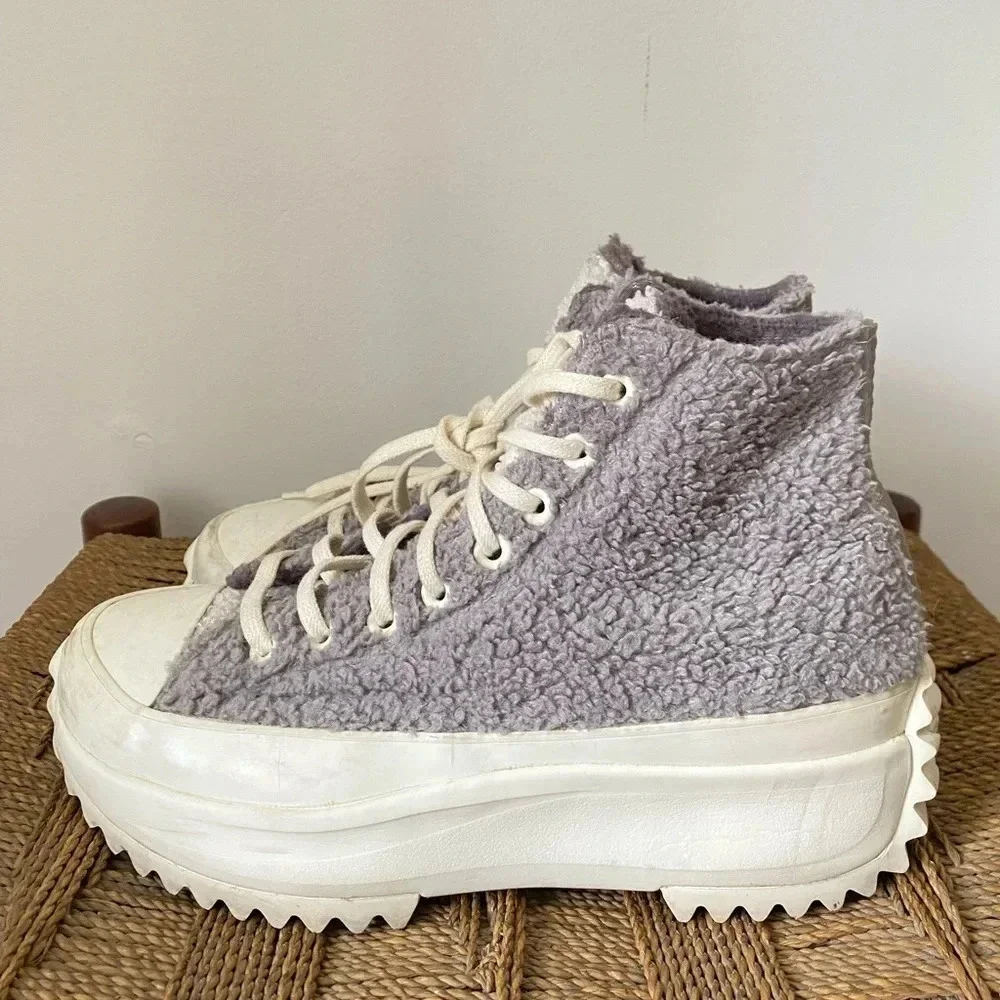 Converse Run Star Hike Sherpa Sneakers Women’s 9.5 Chuck Taylor Shoes Platform